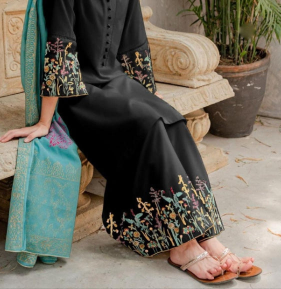 Printed Lawn Heavy  Embroidered Trouser