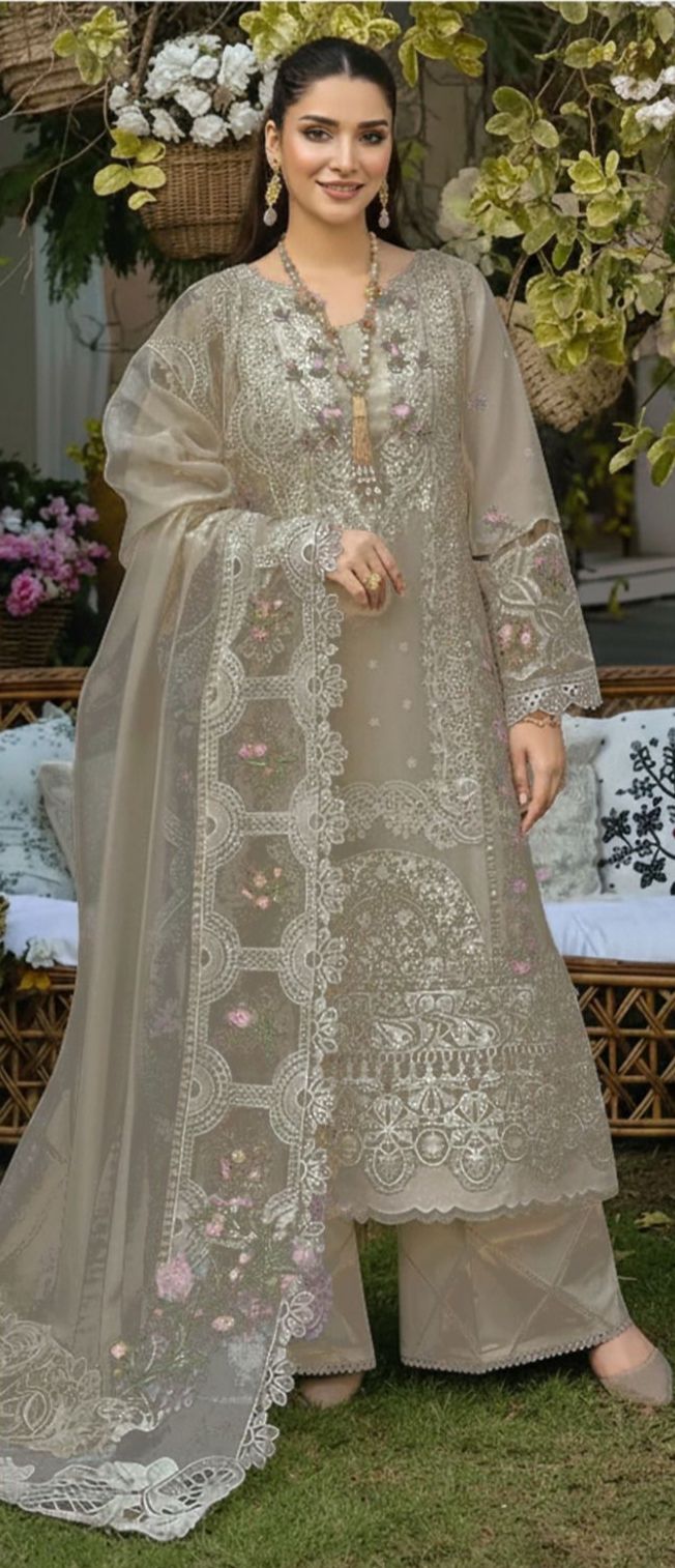 Luxury Lawn with Ready to wear Chiffon  Emb Dopatta