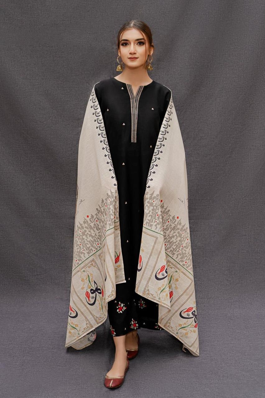 Black Elegant Pure lawn Suit