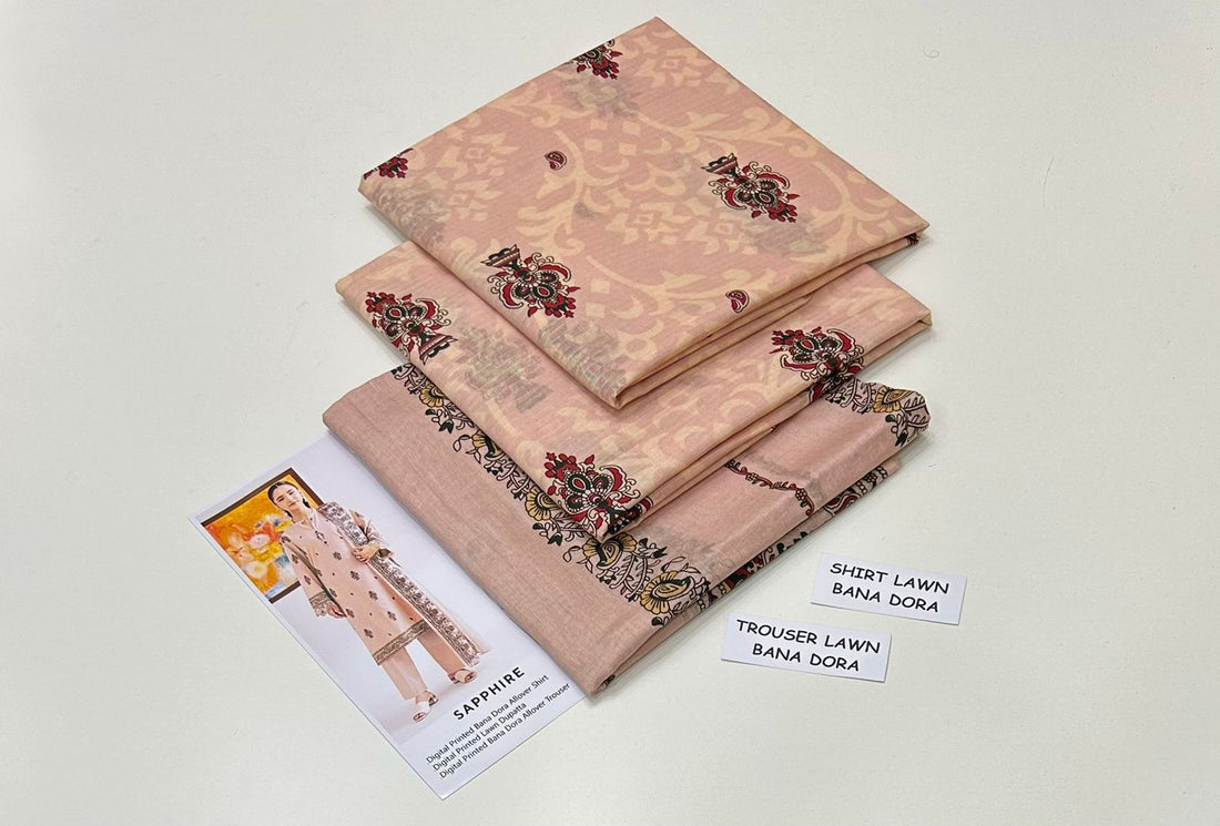 Exclusive Digital Printed BanaDora Lawn 3PC Suit