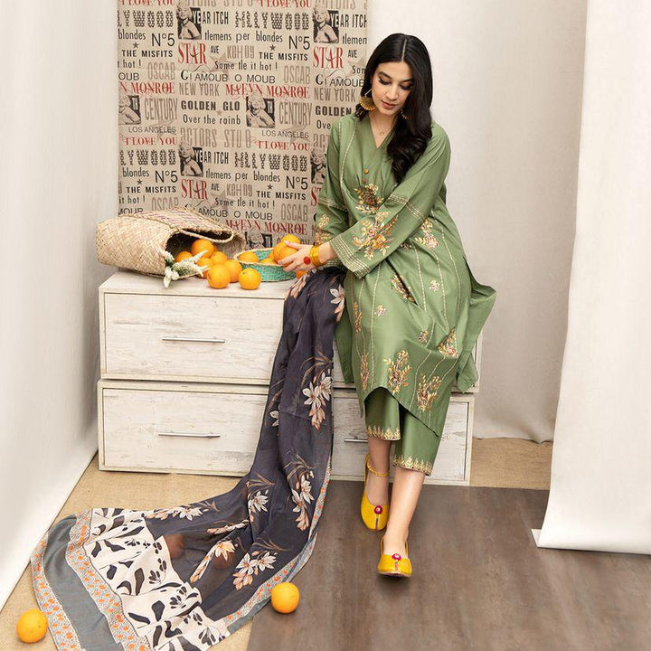 PURE LAWN 3PC EMBROIDERED