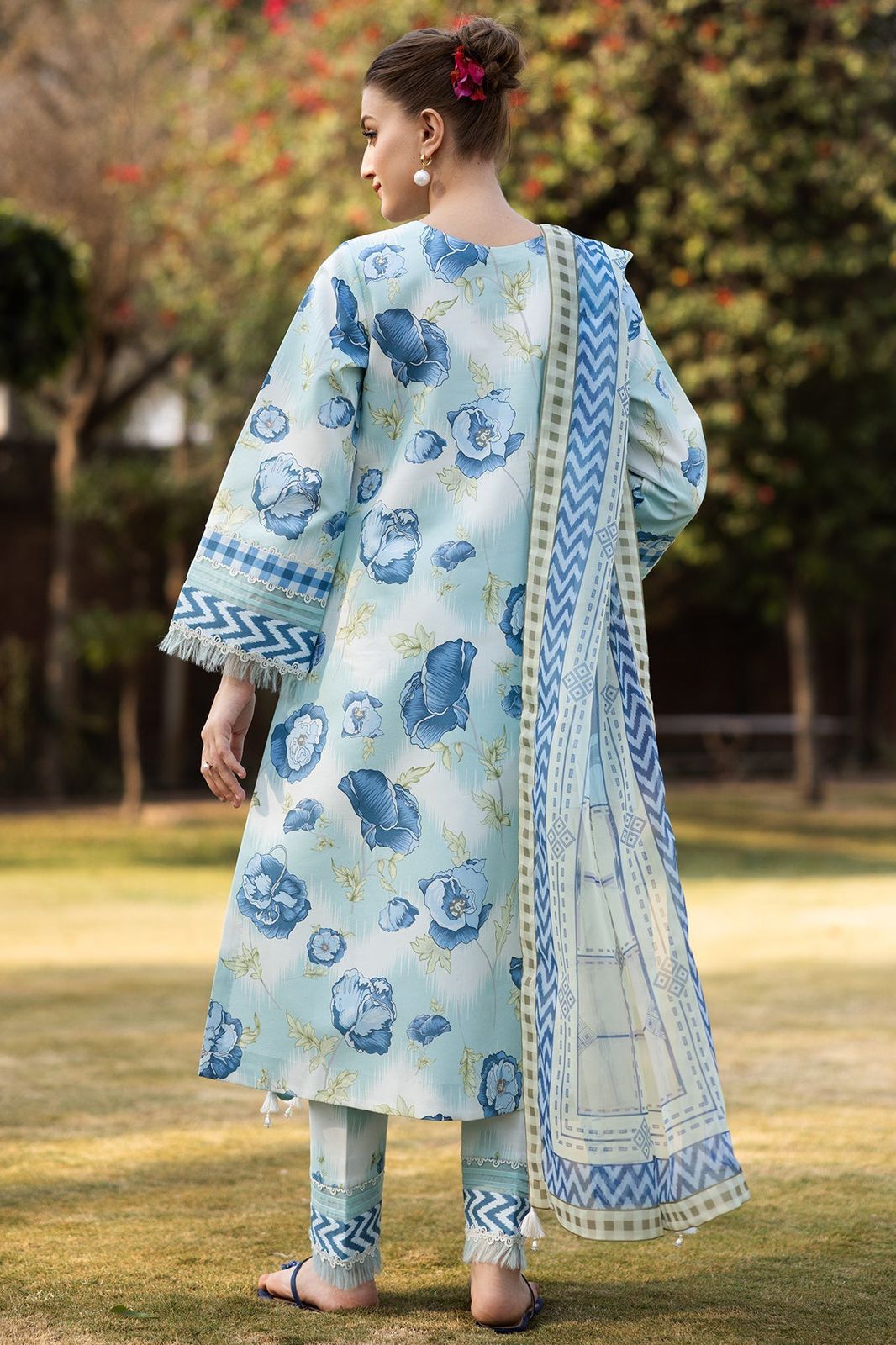 Stylish Digital Printed Front & Back Lawn Dress
