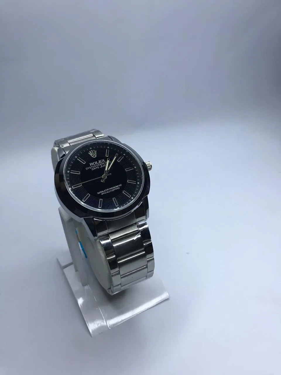 Rolex Men Stainless Steel Chain Watch With Dial