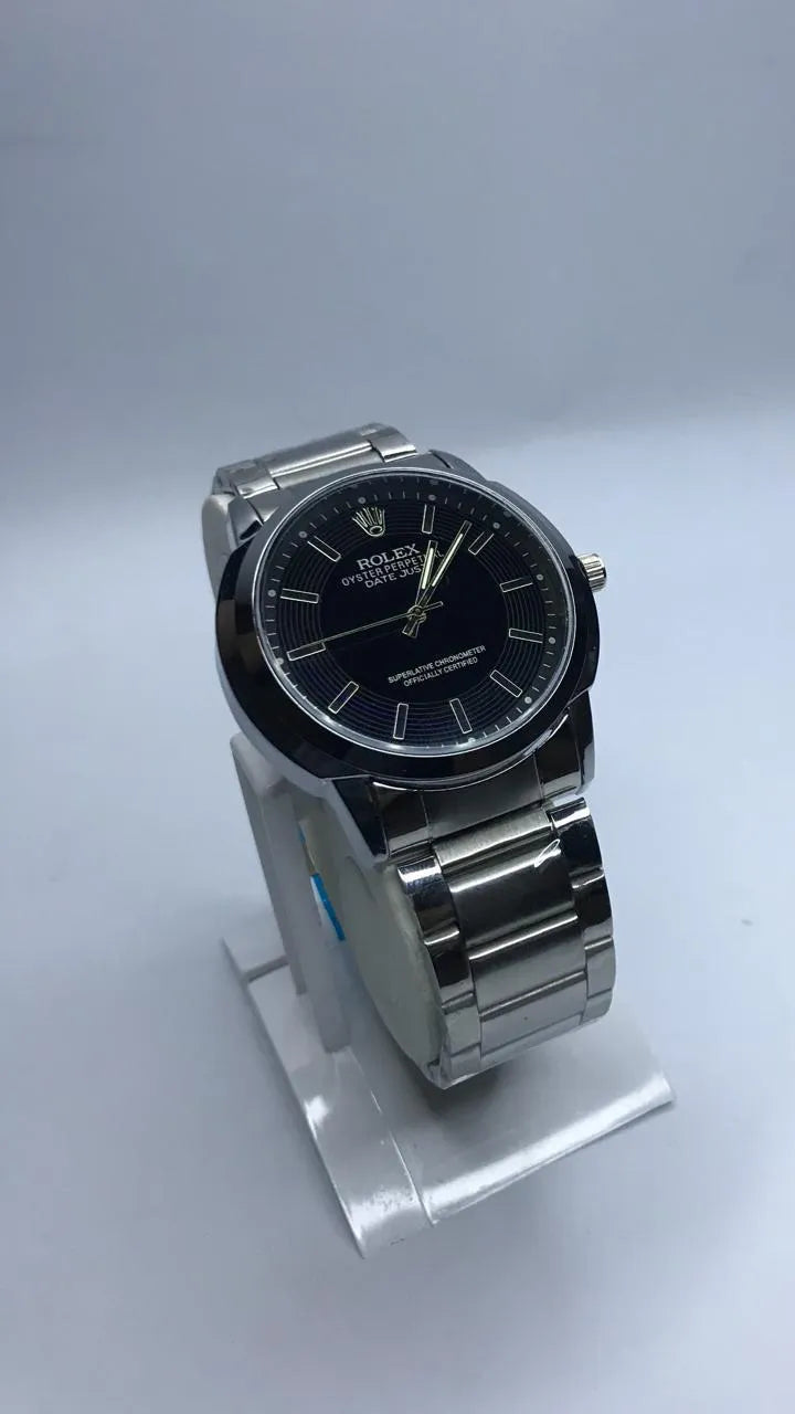 Rolex Men Stainless Steel Chain Watch With Dial