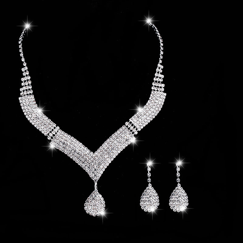 Branded Bridal Jewelry Set With Teardrop Stones