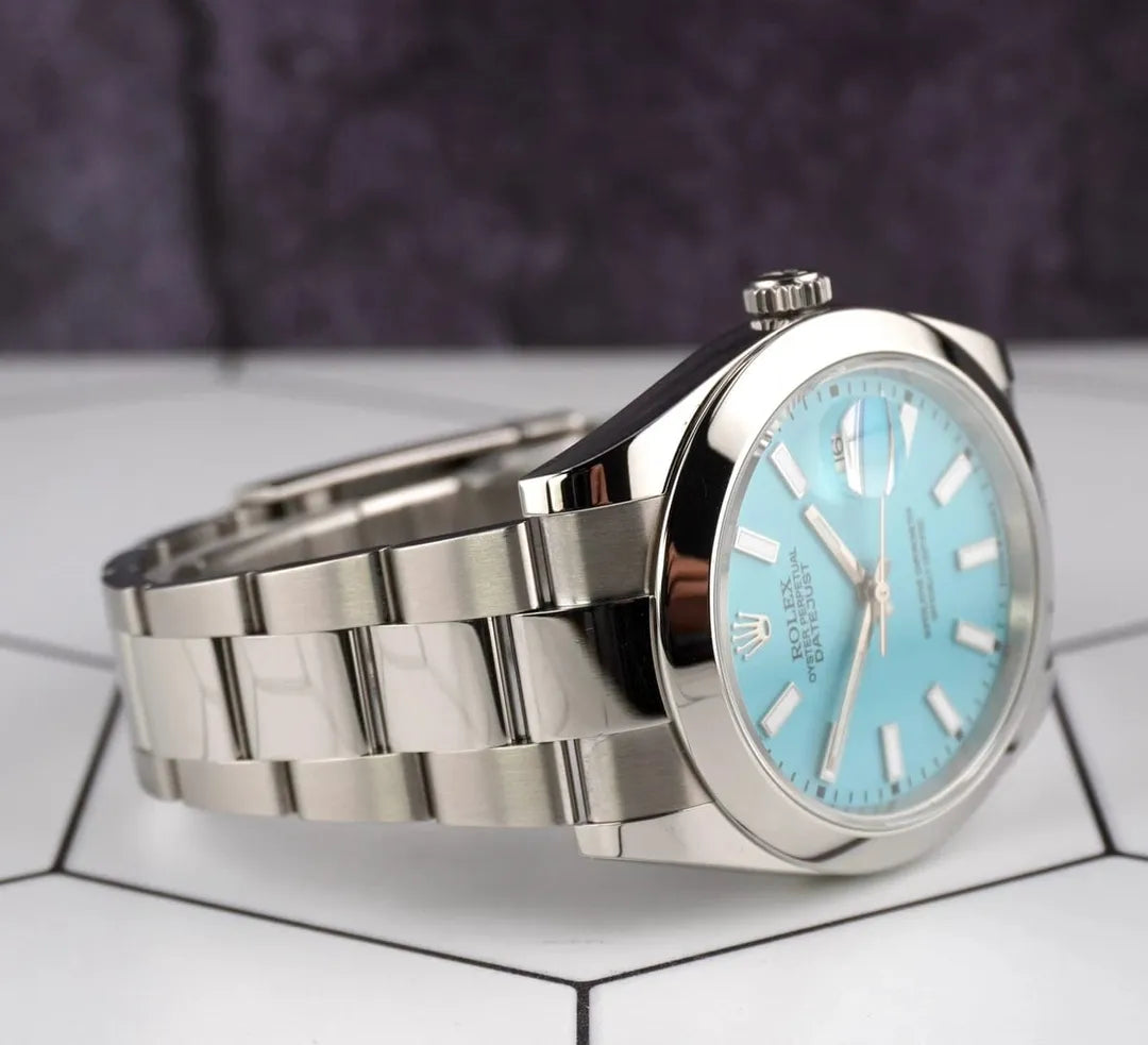 Men's Blue Stainless Steel 41mm Water Resistant Watch