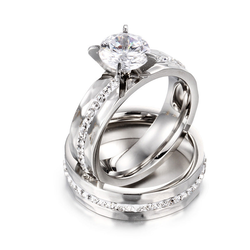 Titanium Steel Couple Rings