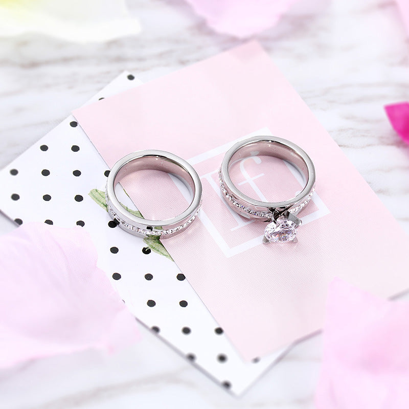 Titanium Steel Couple Rings