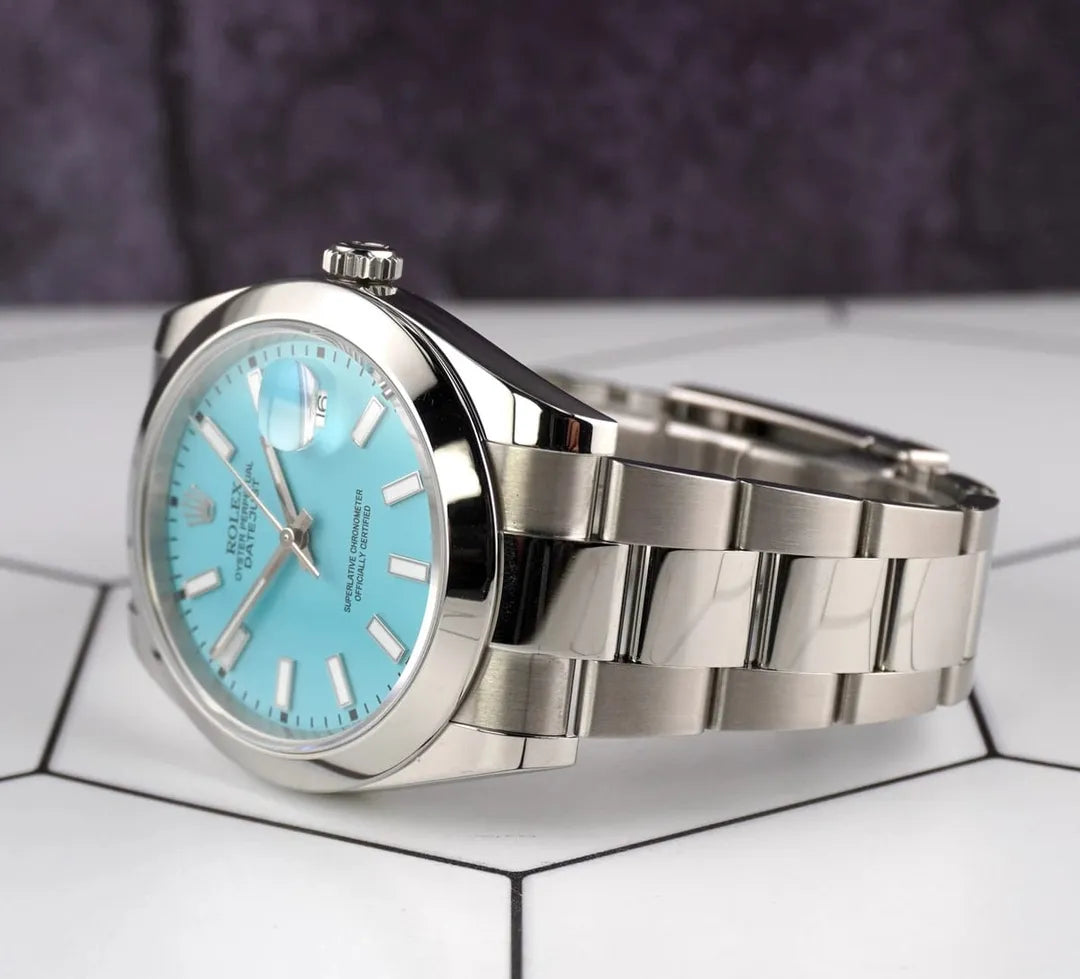 Men's Blue Stainless Steel 41mm Water Resistant Watch