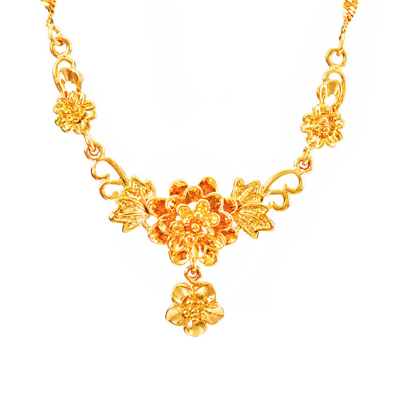 Gold Flower Necklace For Women Wedding  Collarbone Chain