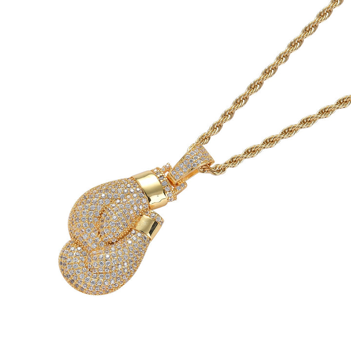 GOLD boxing gloves Pendent Necklace For Men Women
