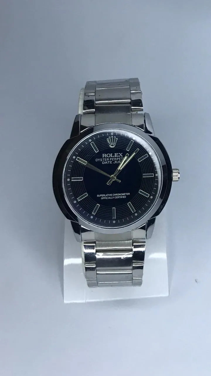 Rolex Men Stainless Steel Chain Watch With Dial