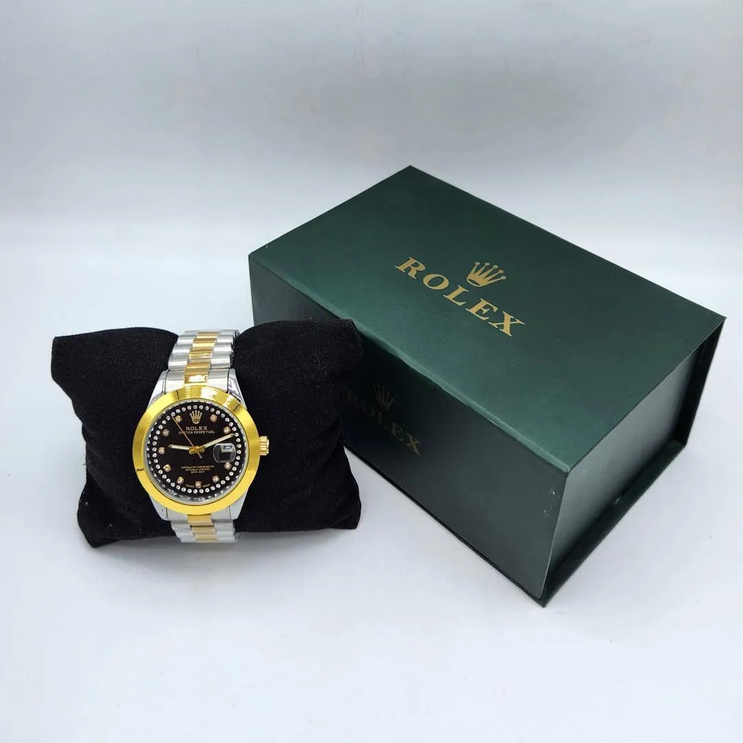 TWO Tone Stainless Steel Gold Watch For Men