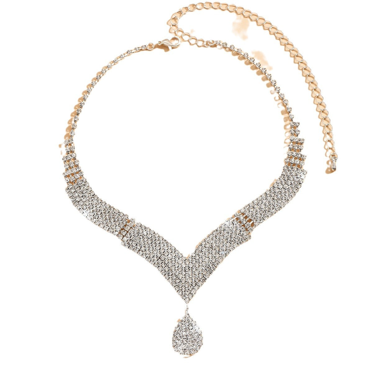 Branded Bridal Jewelry Set With Teardrop Stones