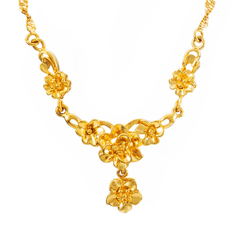 Gold Flower Necklace For Women Wedding  Collarbone Chain