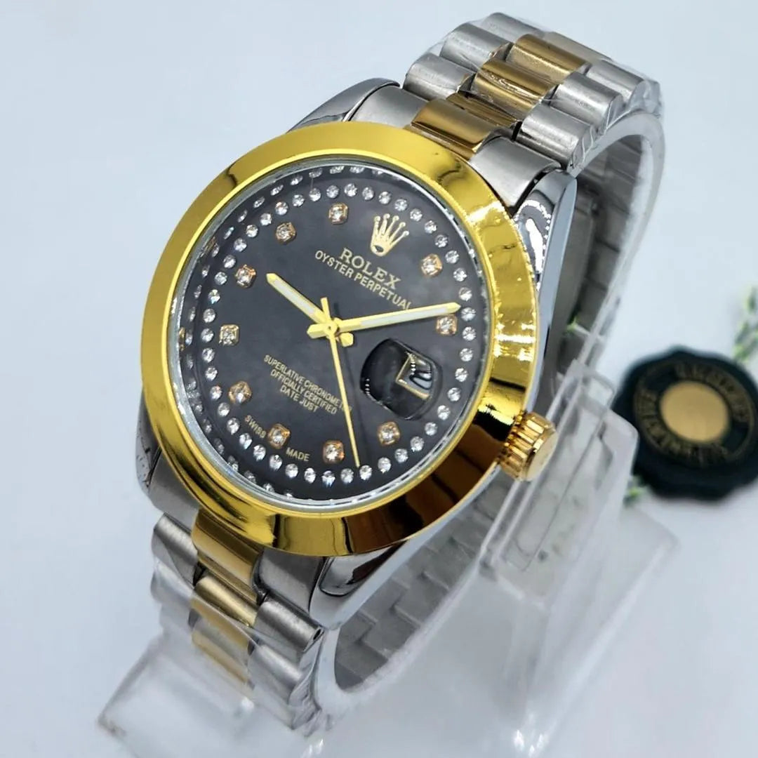 TWO Tone Stainless Steel Gold Watch For Men