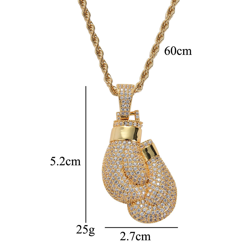 GOLD boxing gloves Pendent Necklace For Men Women