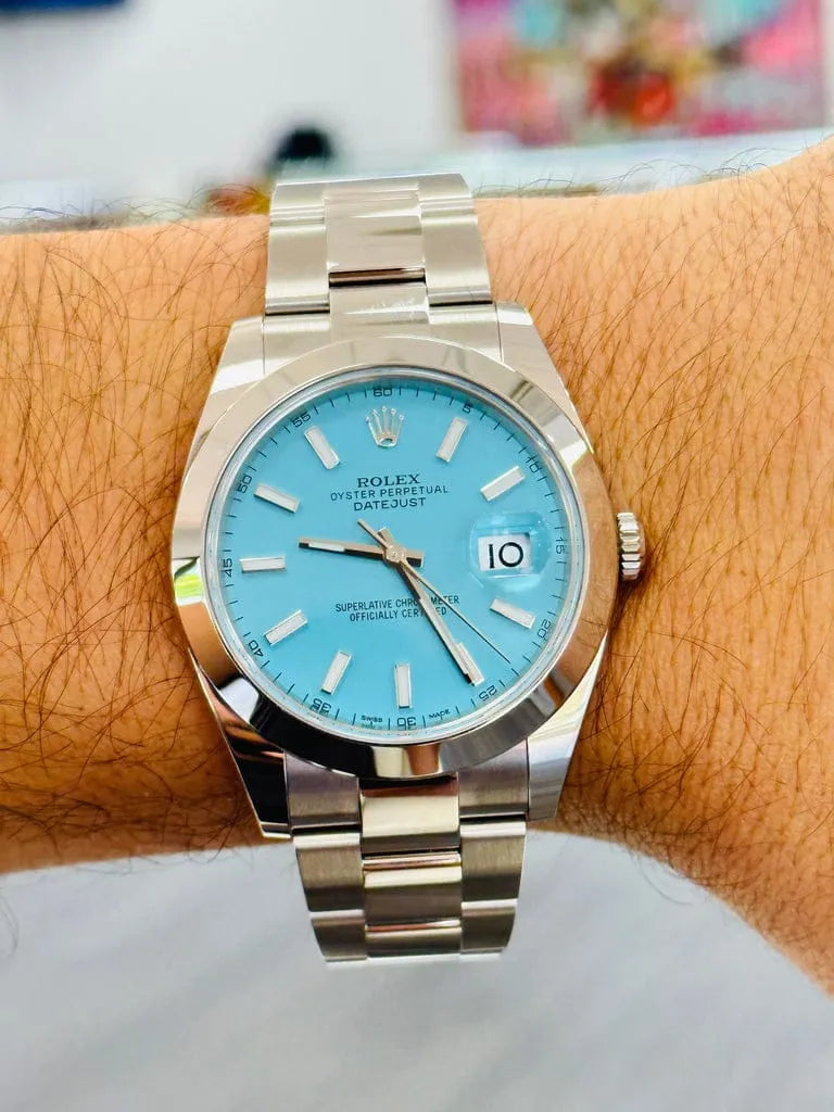 Men's Blue Stainless Steel 41mm Water Resistant Watch