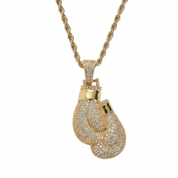 GOLD boxing gloves Pendent Necklace For Men Women