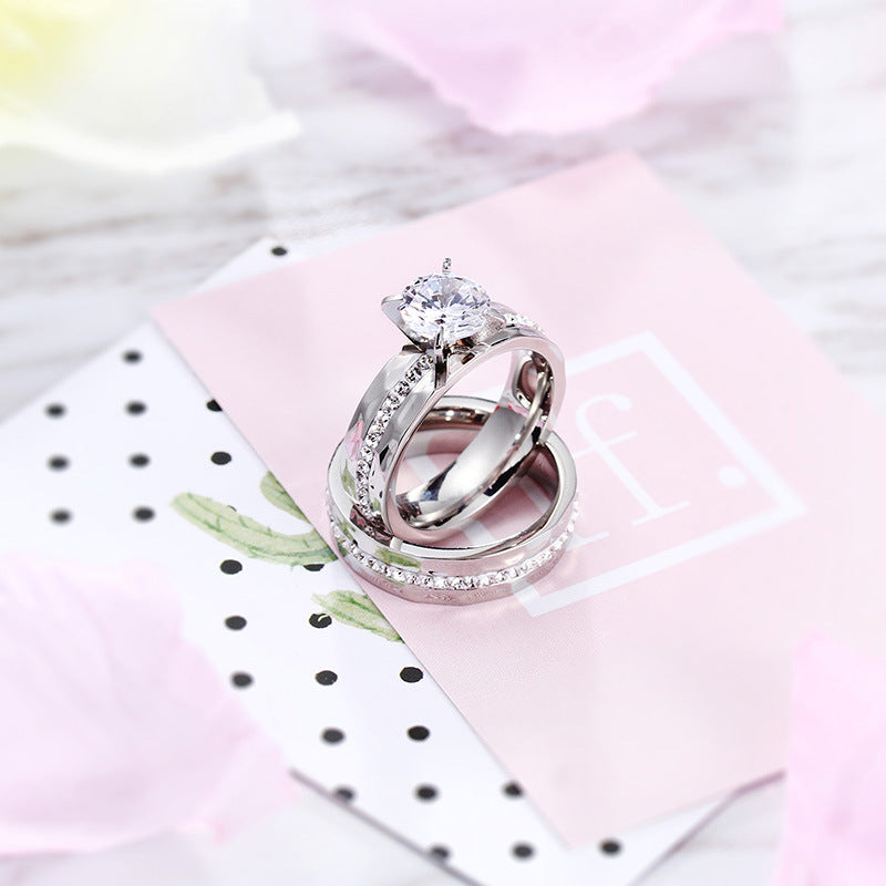 Titanium Steel Couple Rings