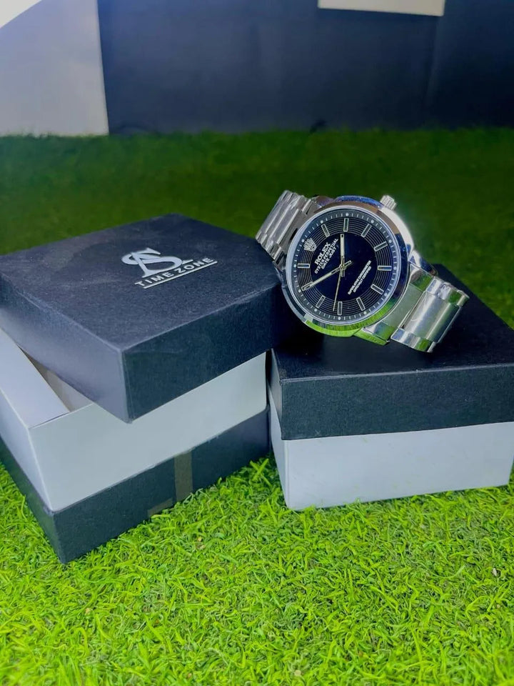 Rolex Men Stainless Steel Chain Watch With Dial