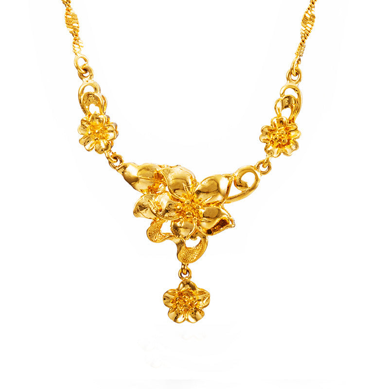 Gold Flower Necklace For Women Wedding  Collarbone Chain