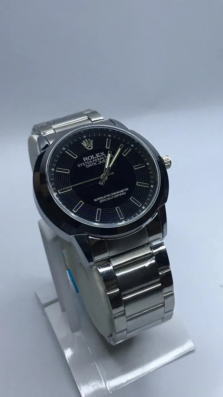 Rolex Men Stainless Steel Chain Watch With Dial