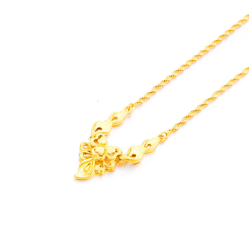 Gold Flower Necklace For Women Wedding  Collarbone Chain