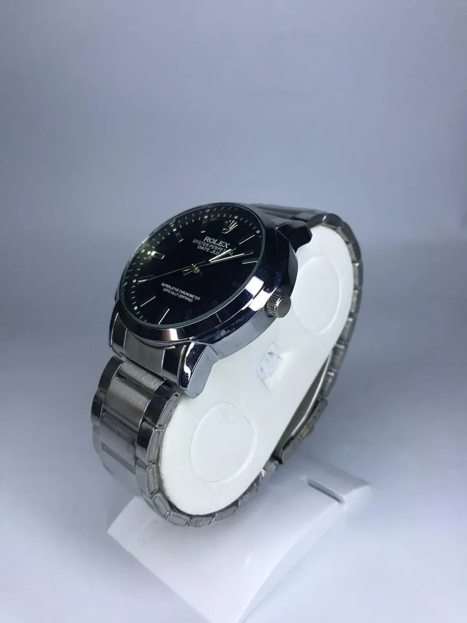 Rolex Men Stainless Steel Chain Watch With Dial