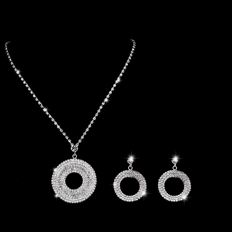 Large Silver Diamond Pandent Set For Women