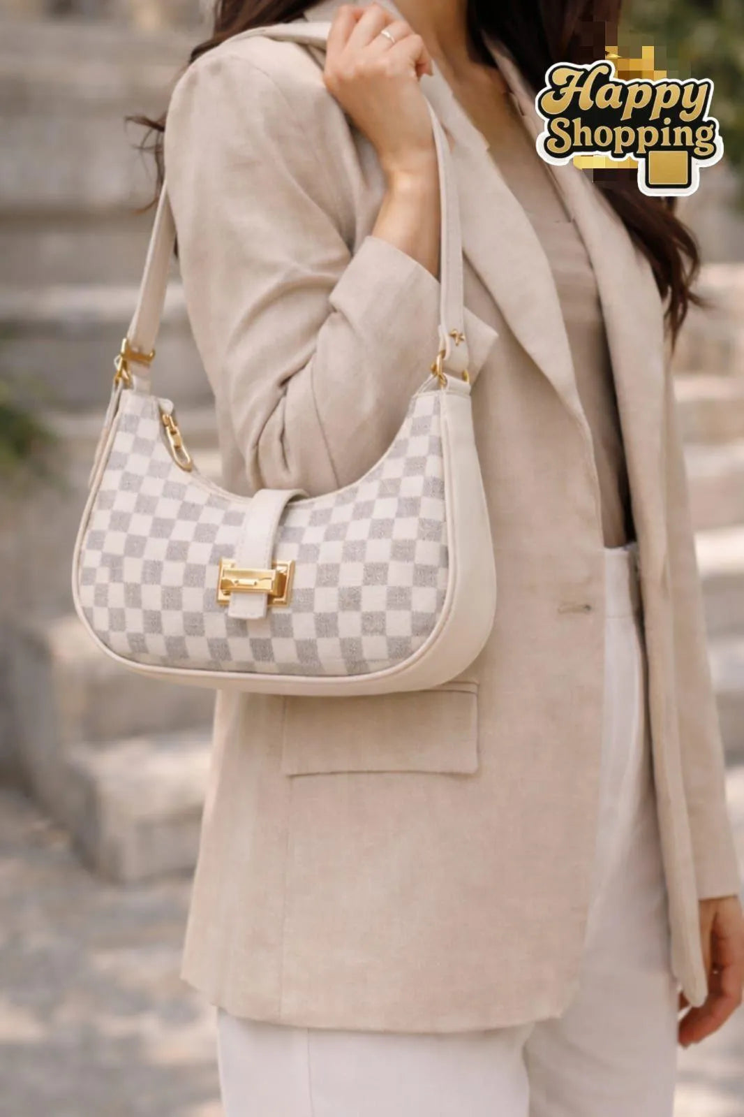 Luxury Brown Shoulder Bag With Gold Hardware For Eid Offer Wear