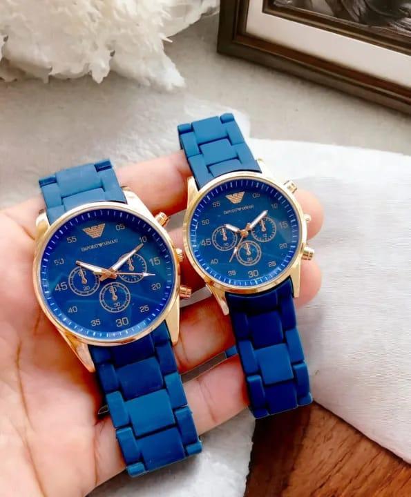 Rubber chain strap watch