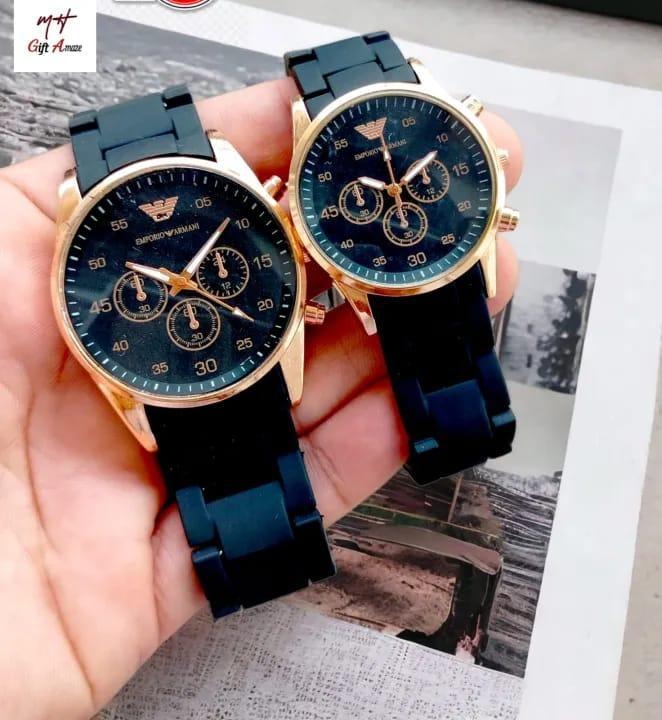 Rubber chain strap watch