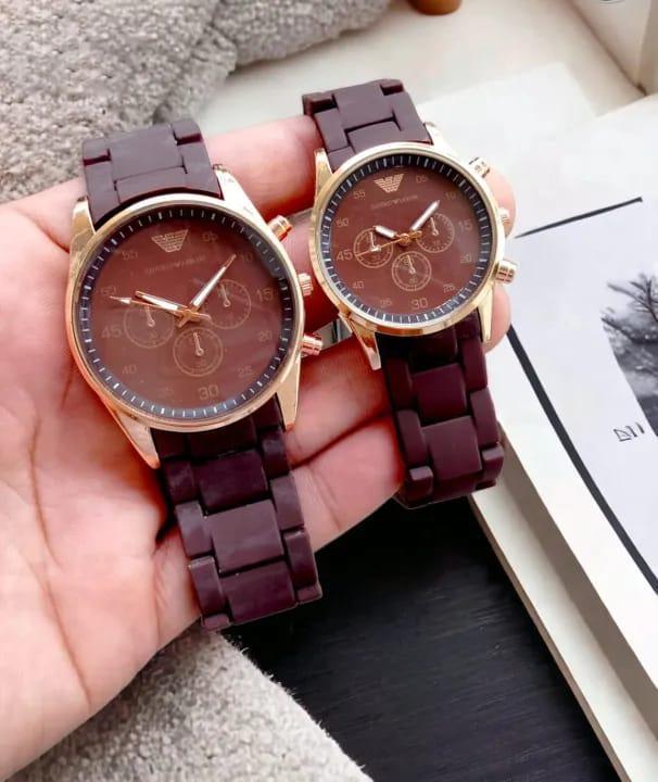 Rubber chain strap watch